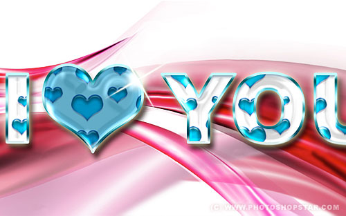 Semitransparent Amorous Text Effect Tutorial: Final Result