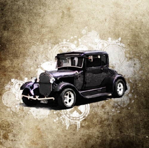 Design a Vintage Car Poster with Grunge Texture, Font and Brushset in Photoshop image 17