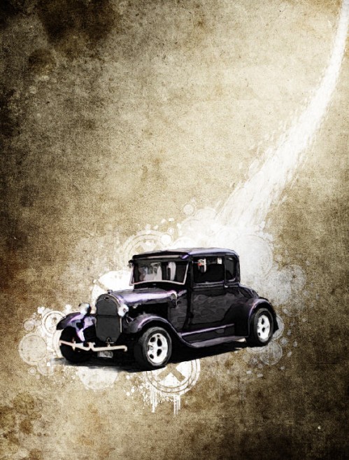 Design a Vintage Car Poster with Grunge Texture, Font and Brushset in Photoshop image 19