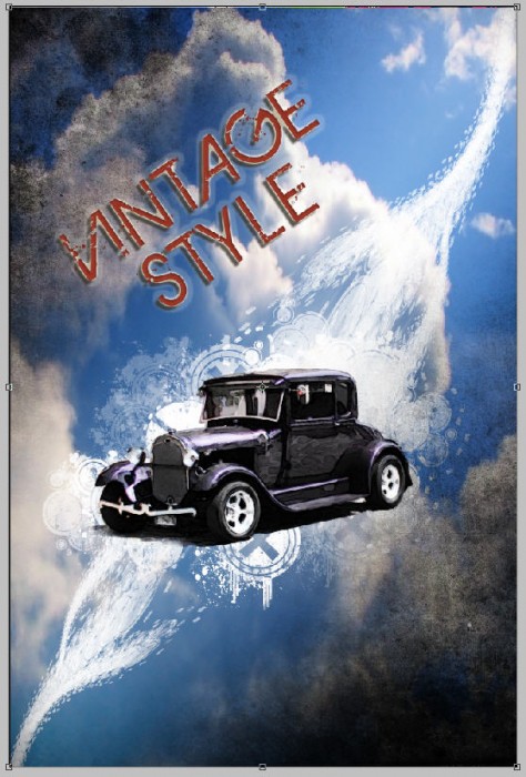 Design a Vintage Car Poster with Grunge Texture, Font and Brushset in Photoshop image 30