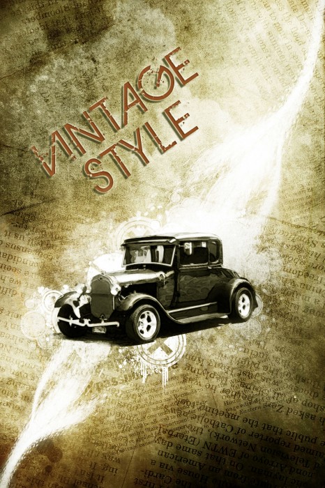 Design a Vintage Car Poster with Grunge Texture, Font and Brushset in Photoshop Tutorial: Final Result