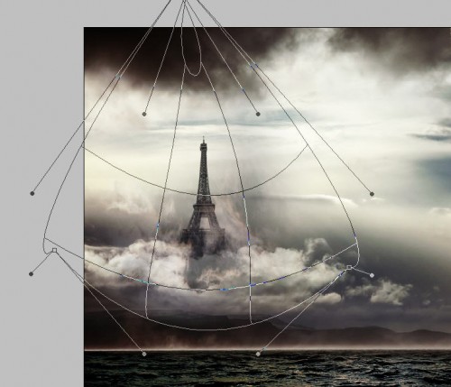 Design a Surreal Floating Eiffel Tower Scene In Photoshop image 19