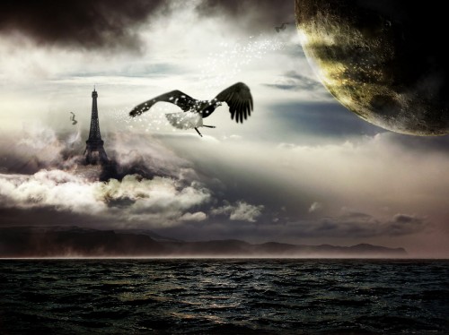 Design a Surreal Floating Eiffel Tower Scene In Photoshop image 27
