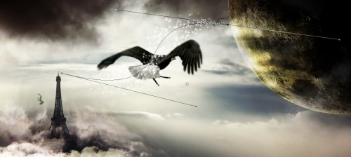 Design a Surreal Floating Eiffel Tower Scene In Photoshop image 24