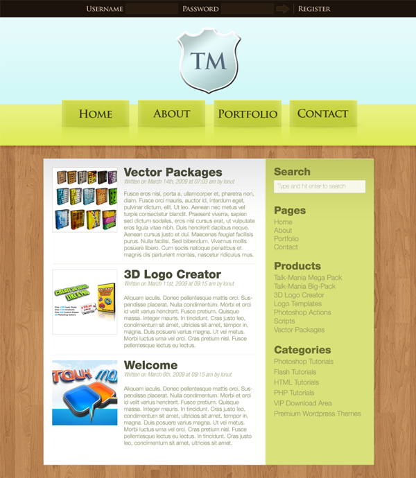 Layout with Wood Background Tutorial: Final Result