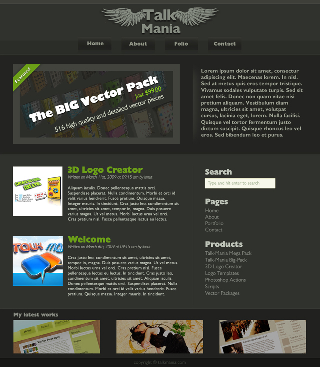 Dark Portfolio Layout Tutorial: Final Result