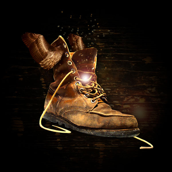 Create a Magical Golden Winged Boot image 34