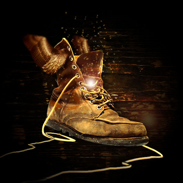 Create a Magical Golden Winged Boot image 45