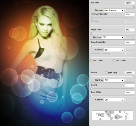 Sexy Model with Glowing Bubbles Effect image 10