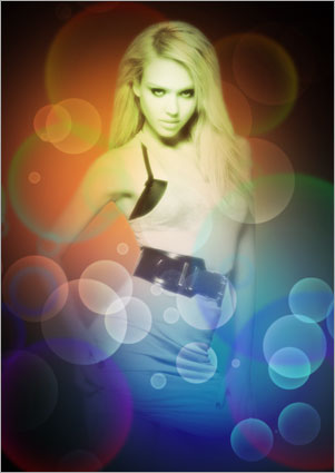 Sexy Model with Glowing Bubbles Effect image 13