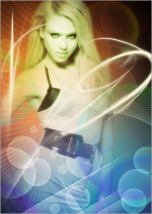 Sexy Model with Glowing Bubbles Effect image 16