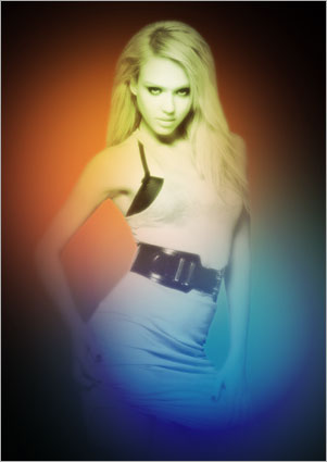Sexy Model with Glowing Bubbles Effect image 7