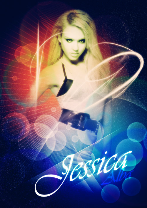 Sexy Model with Glowing Bubbles Effect image 19