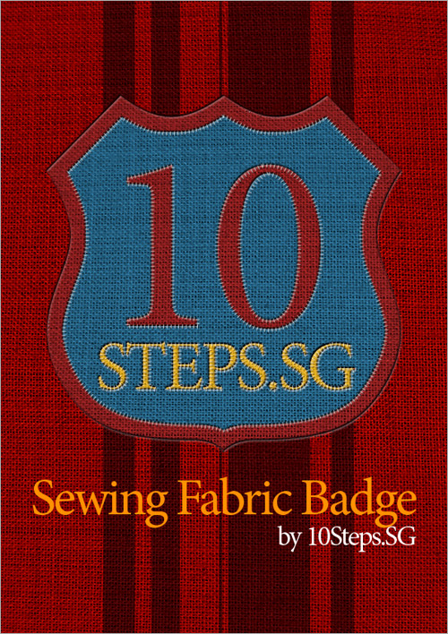 Sewing a Fabric Badge in Photoshop Tutorial: Final Result