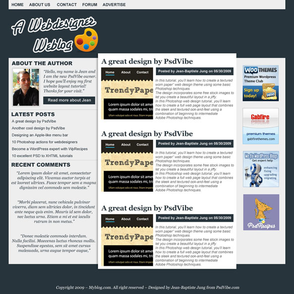 Create a Modern Blog Layout Tutorial: Final Result