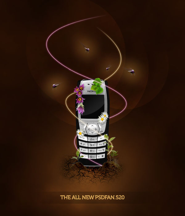 Design a Sleek Nature Themed Phone Advert Tutorial: Final Result