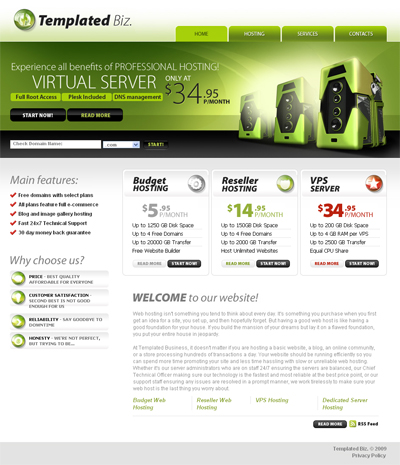 How to create a hosting company website based on a template image 9