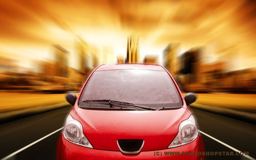 Car Moving Effect Tutorial: Final Result