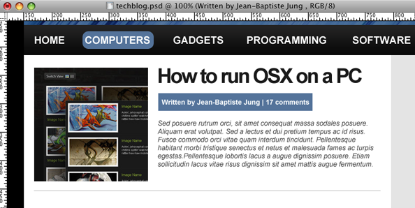 Creating a tech blog layout in Adobe Photoshop image 9