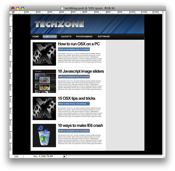 Creating a tech blog layout in Adobe Photoshop image 10