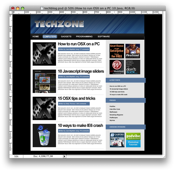 Creating a tech blog layout in Adobe Photoshop image 13