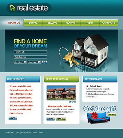 Real Estate Websites on How To Make A Website For Real Estate Company Web Template