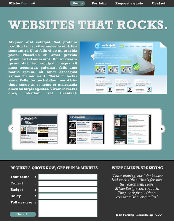 Create a webdesign company layout in Photoshop Tutorial: Final Result