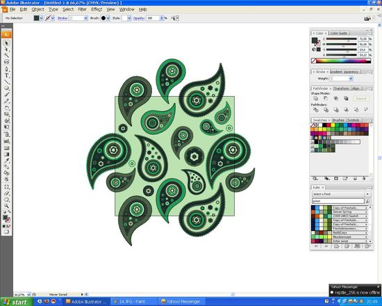 How to create a paisley seamless vector pattern image 15