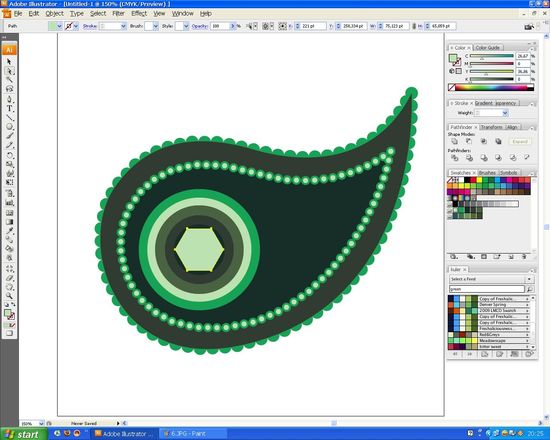 How to create a paisley seamless vector pattern image 7
