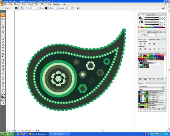 How to create a paisley seamless vector pattern image 9