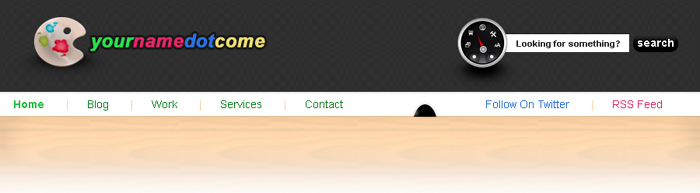 Create Header for Designer Website Tutorial: Final Result