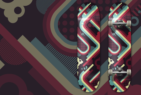 How To Create an Awesome Vector Skate Deck Design Tutorial: Final Result