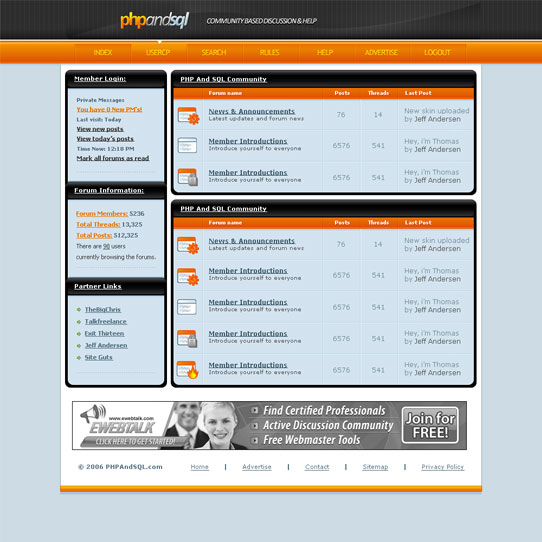 Create a Forum Layout using Photoshop Tutorial: Final Result