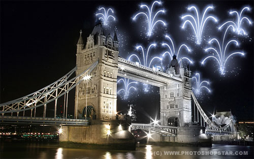 Add Cool Fireworks to the Photo Tutorial: Final Result