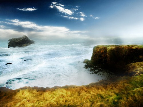 Design a Surreal Ancient Ruin and Coastal Island Scenery in Photoshop image 19