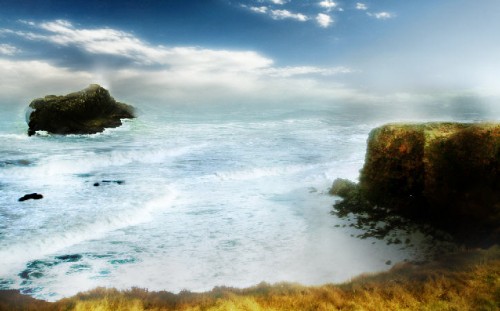 Design a Surreal Ancient Ruin and Coastal Island Scenery in Photoshop image 22
