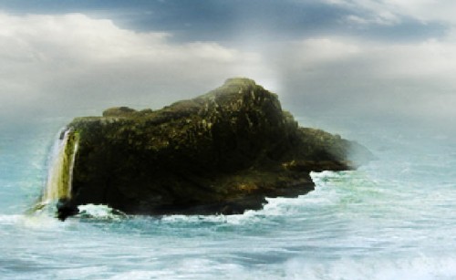 Design a Surreal Ancient Ruin and Coastal Island Scenery in Photoshop image 25