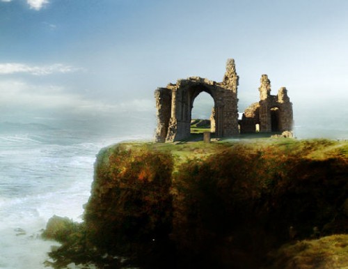 Design a Surreal Ancient Ruin and Coastal Island Scenery in Photoshop image 33