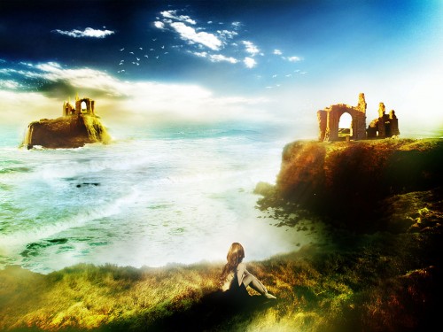 Design a Surreal Ancient Ruin and Coastal Island Scenery in Photoshop Tutorial: Final Result