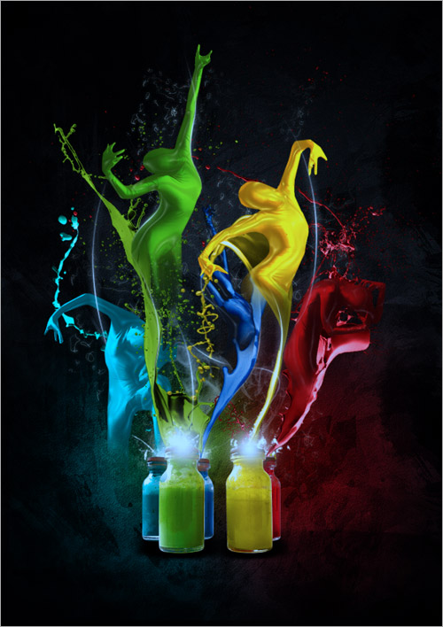 Making of the Imaginary Paint Dancers Tutorial: Final Result