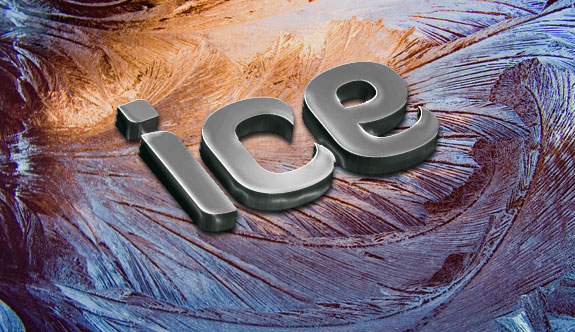 ice texture. Design a Slick 3D Ice Text