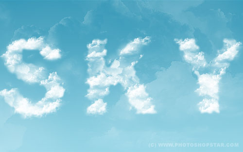 Clouds Text Tutorial: Final Result