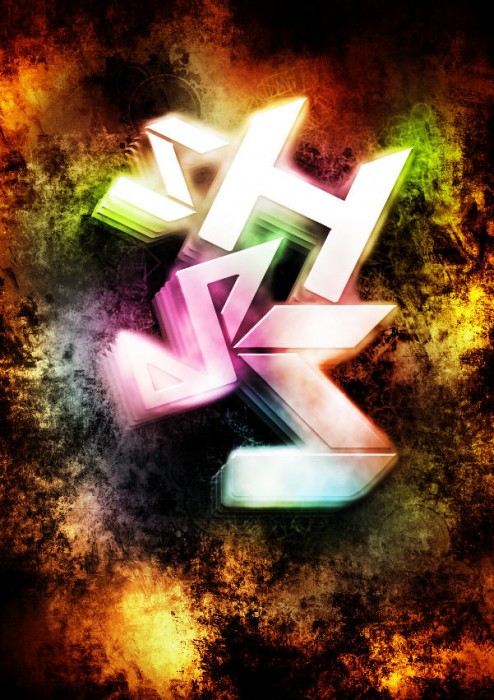 Design an Awesome Geometric Shaped Typography with Grungy Background in Photoshop image 22