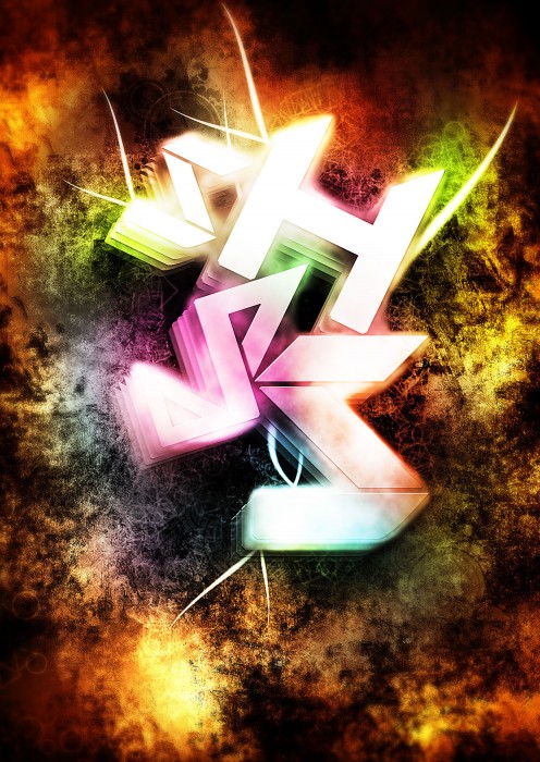 Design an Awesome Geometric Shaped Typography with Grungy Background in Photoshop Tutorial: Final Result