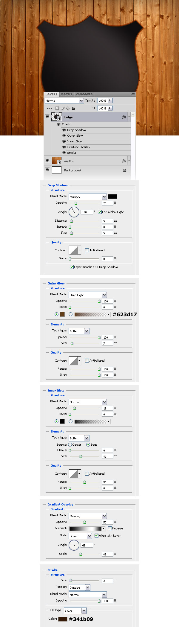 How to create a wood badge in Photoshop image 3