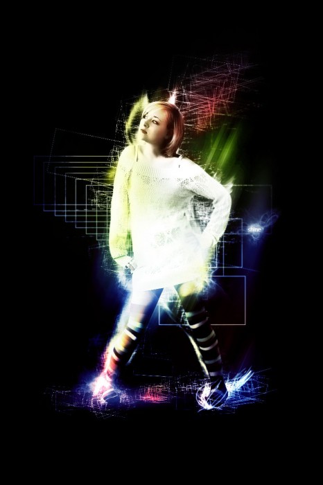 Design an Shining Girl Poster with Awesome Lighting Effect in Photoshop