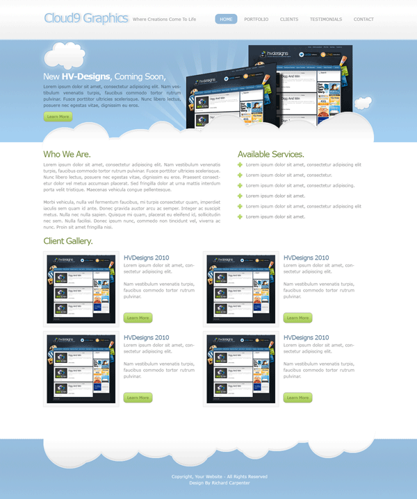 Cloud9 Web Design Layout