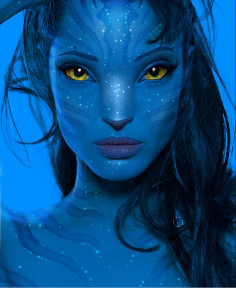 Angelina Jolie as a Na'vi from Avatar Movie 2