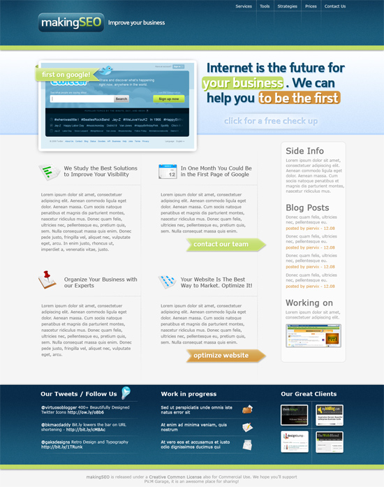 clean style layout
