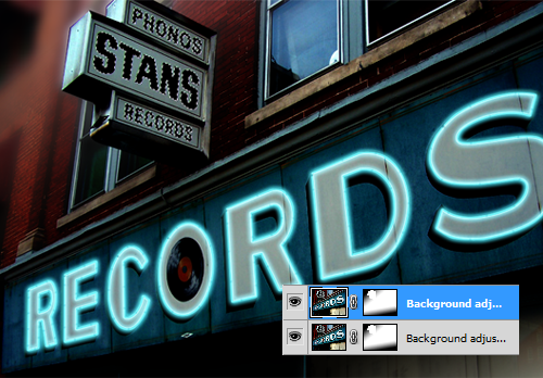 Neon Records - Animated Neon Sign Photoshop Tutorial 3